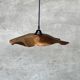 Large pendant light in corrugated teak leaf (Large D:60 H:20)