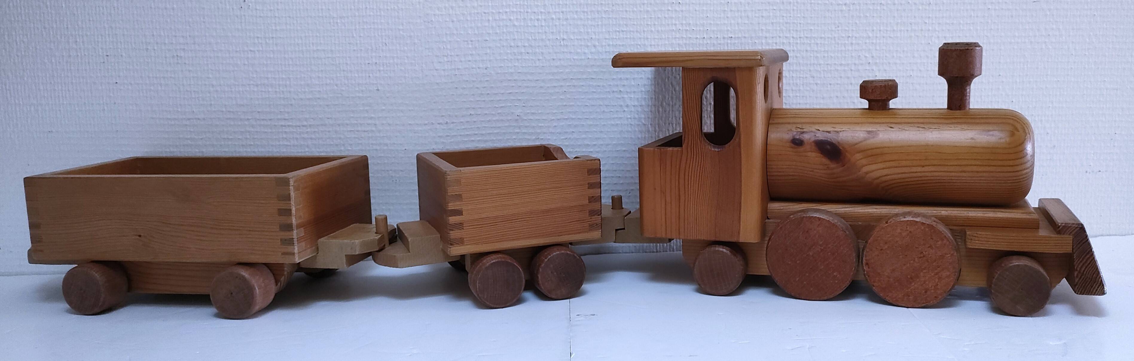 Large wooden train stamped Wog Austria