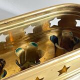 Bougeoir chandelier etoiles vintage laiton