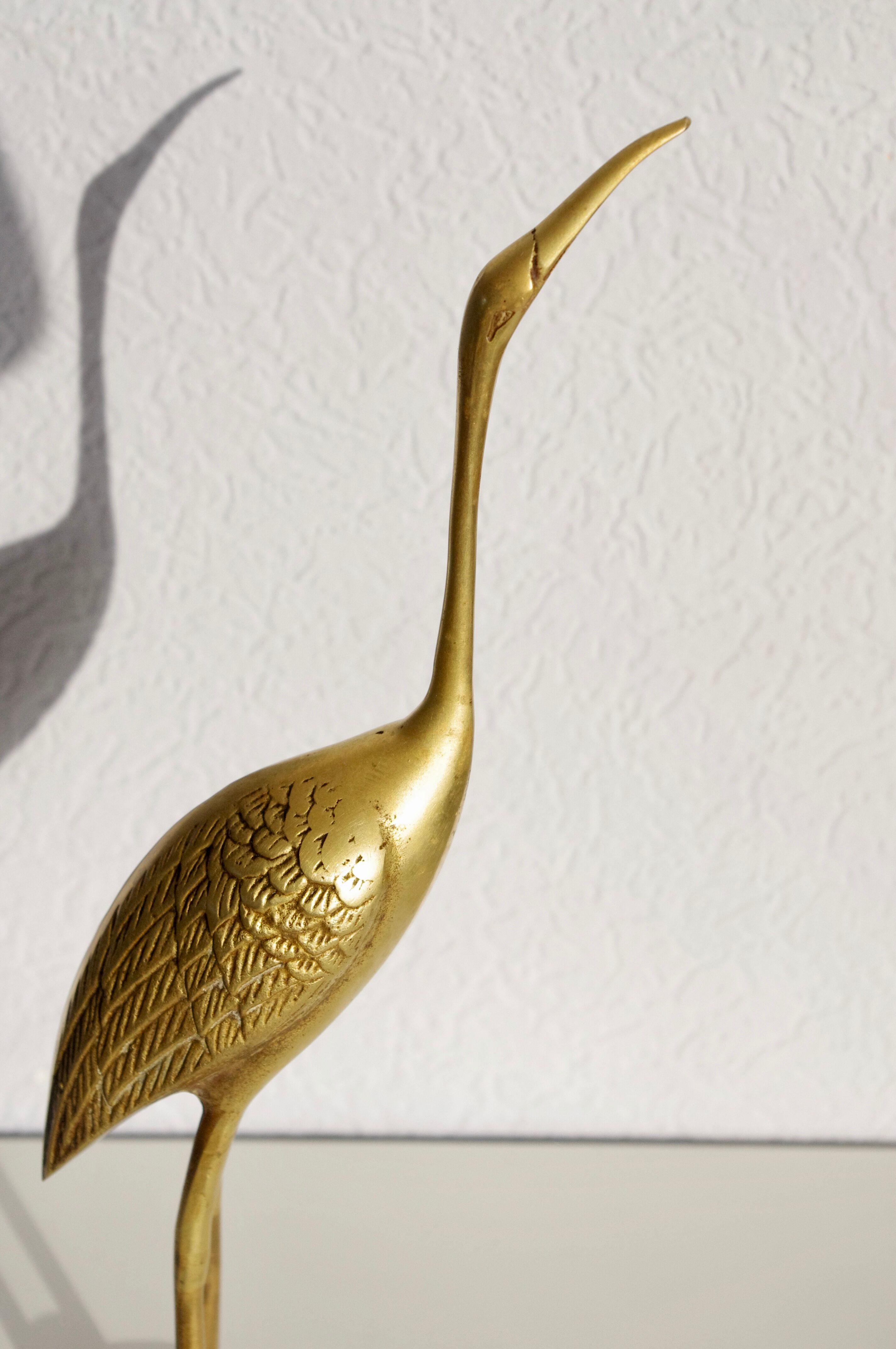 Brass heron 30cm