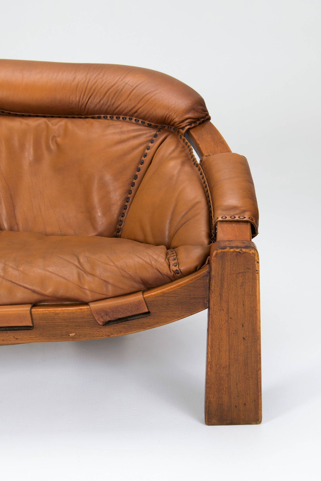 Italian Brutalist 2-Seater Sofa by Luciano Frigerio