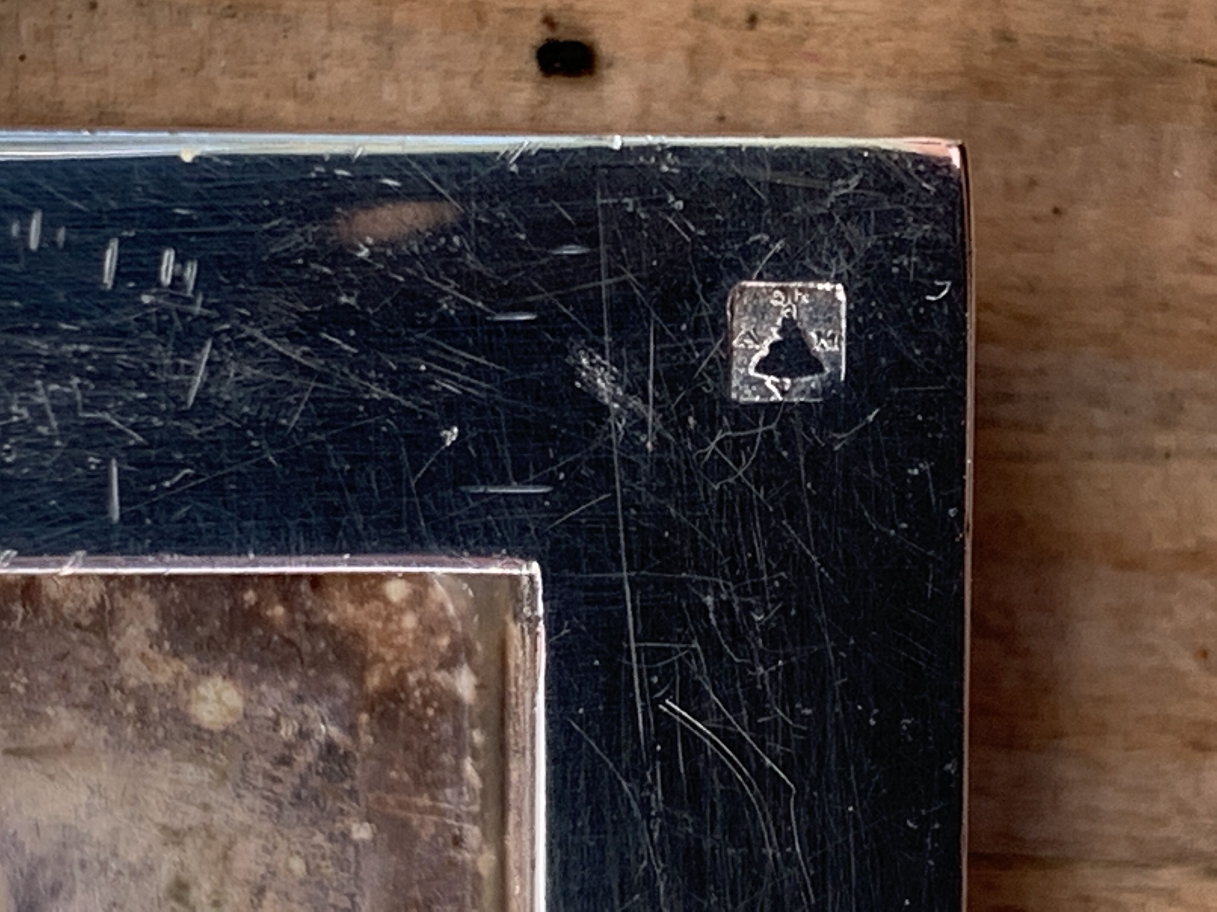 6 square silver metal knives with AVM Paris punch