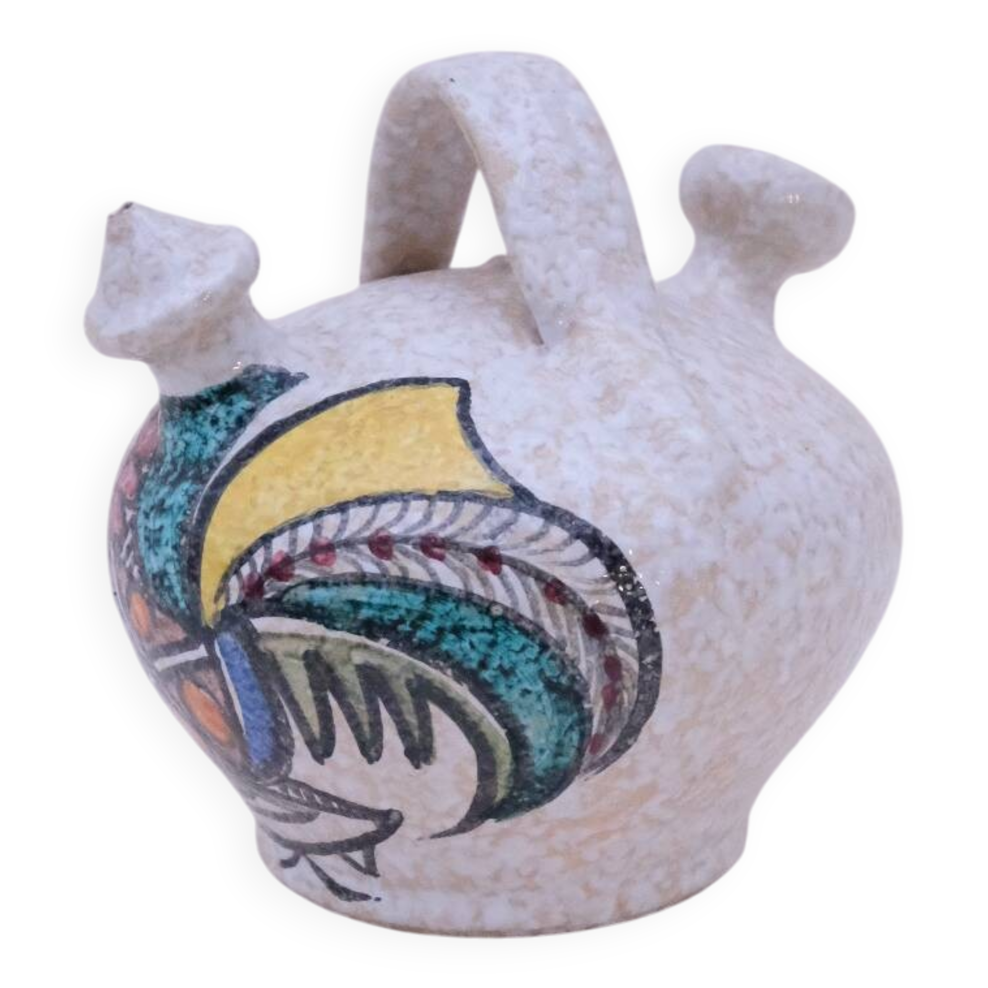 Ceramic goat-shaped pitcher from Talavera, Spain, 1960