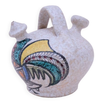 Ceramic chevrette pitcher from talavera, spain 1960