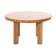 Round brutalist artisan solid oak coffee table