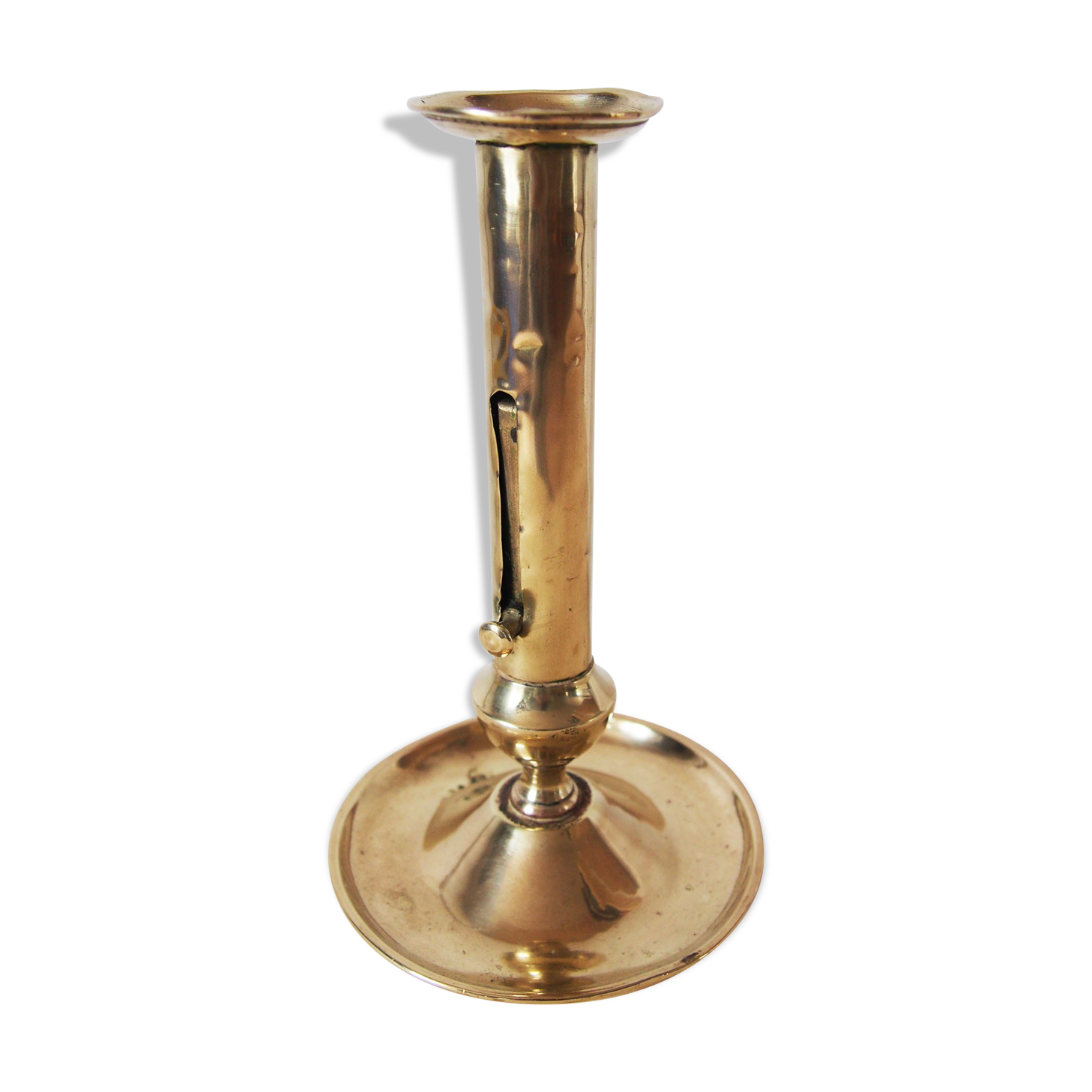 Brass candlestick with pusher