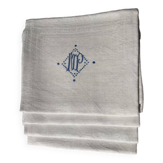 4 new PM damask napkins 78x65cm