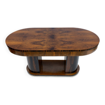 Table de salle à manger Art Déco en noyer italien, 1940