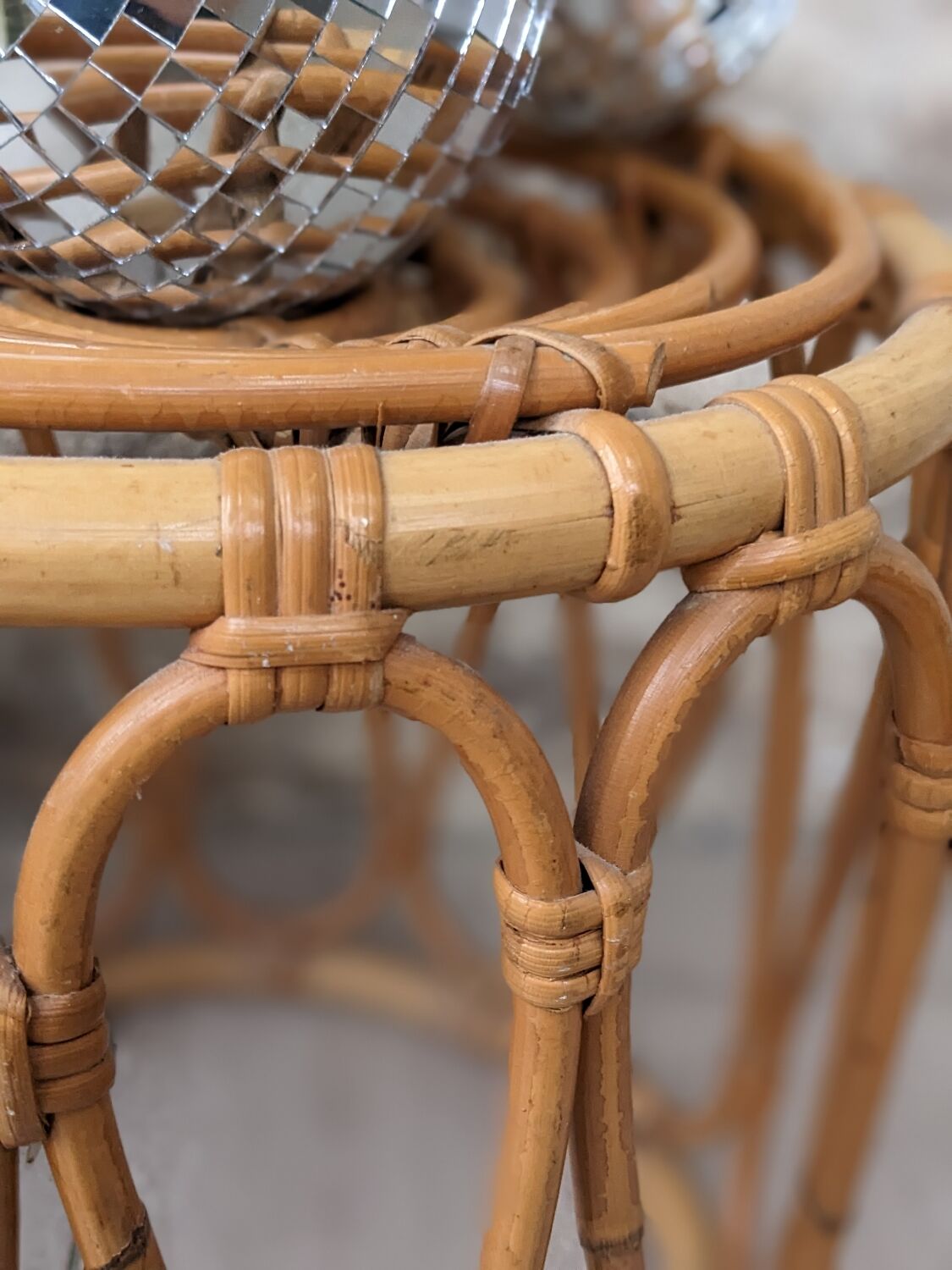 Vintage rattan stool