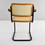 Mid Century Modern B64 Black and Beech Marcel Breuer Cesca Chair Italy 70s