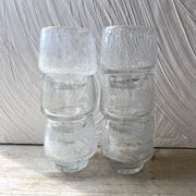 Set punch ou cocktail en verre soufflé bullé , esprit Biot