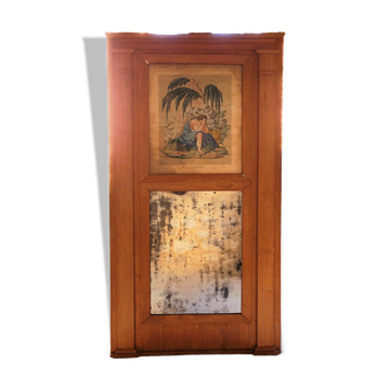 Antique 19th century fireplace trumeau mirror