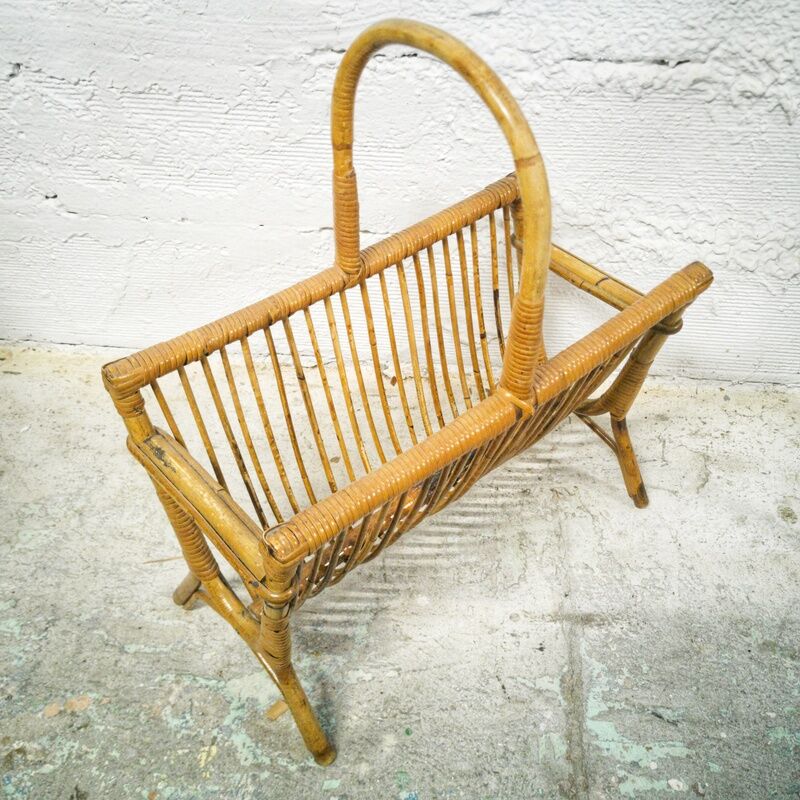 Rattan magazine holders