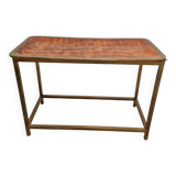 Mid-Century Hollywood Regency Coffee Table with Removable Bakelite Tray and Brass Frame, France, 196