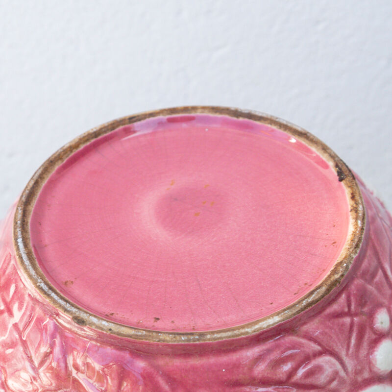 pitcher decanter slurry pink and white fruit decoration