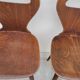 Series of 3 bistro chairs baumann model Fourmi 1950 vintage