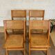 Quatre chaises pliantes cannées 1970