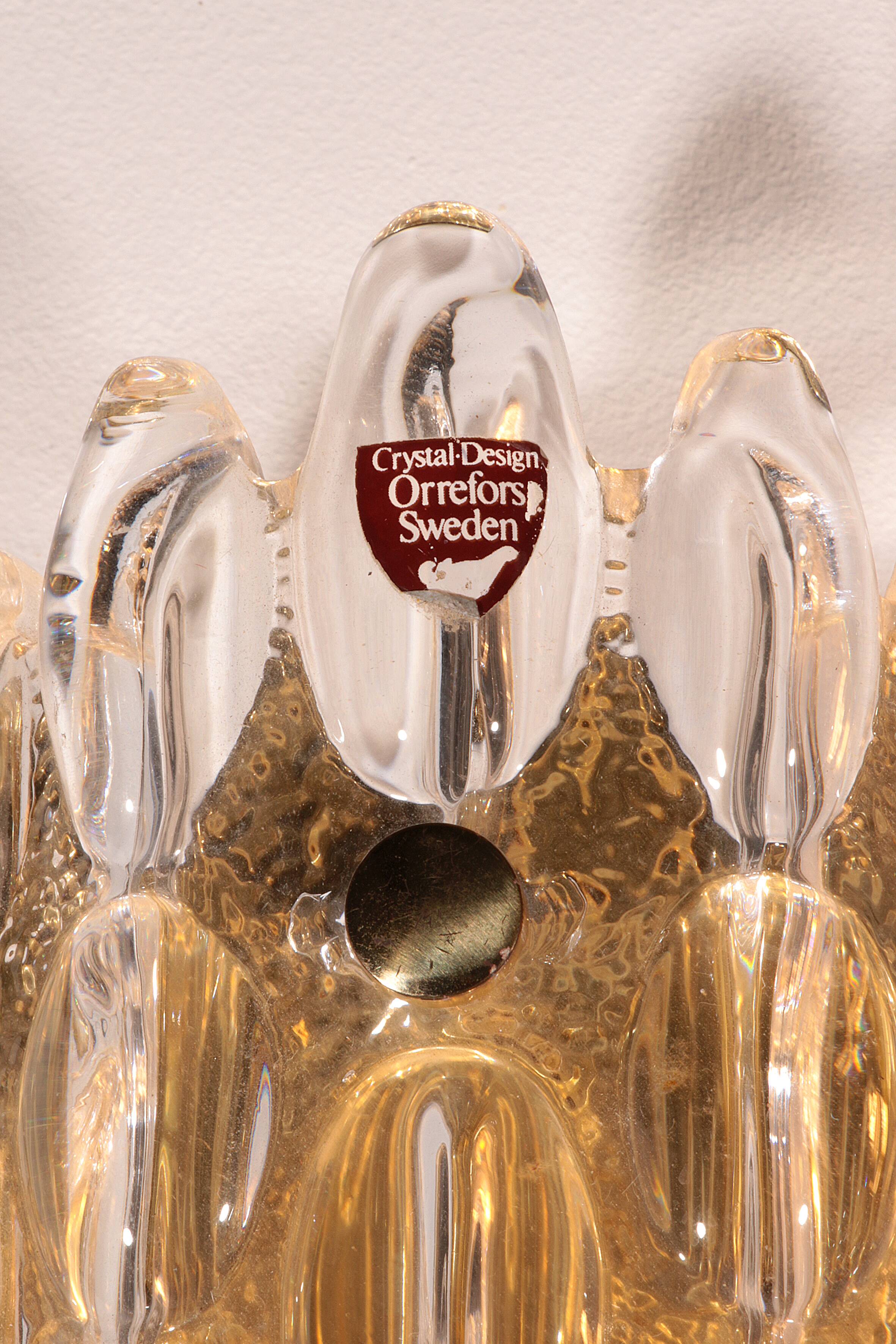 Appliques murales en cristal Waterdrop de Carl Fagerlund pour Orrefors