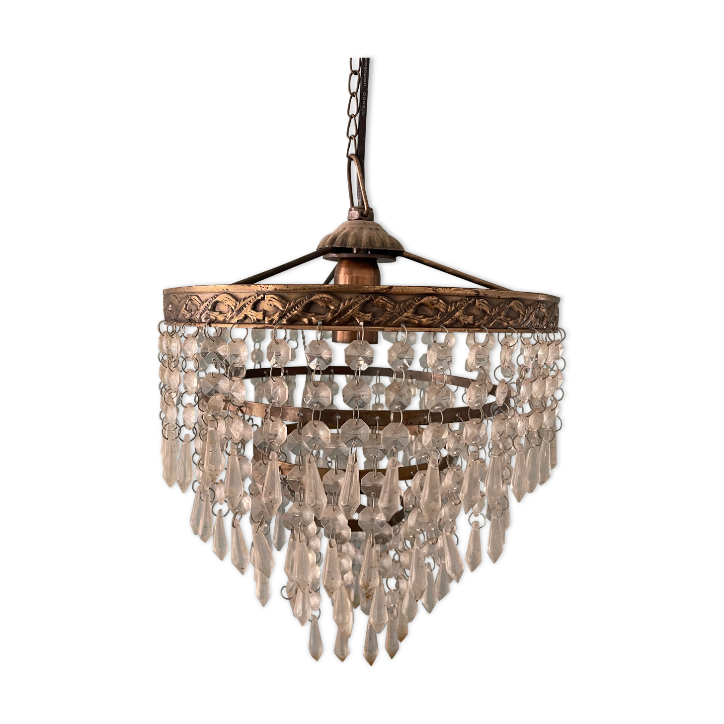 Old ceiling lamp chandelier with grapevines