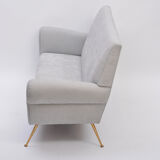 Reupholstered Grey Italian Mid-Century Modern sofa by Gigi Radice for Minotti