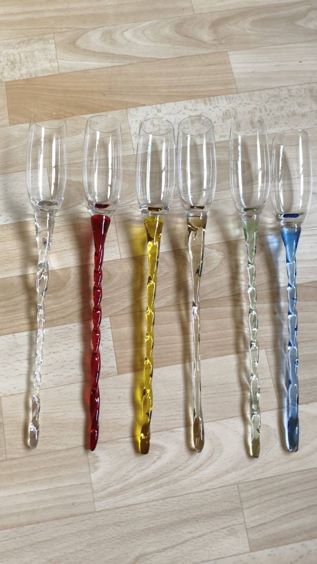 Crystal champagne flutes in their bucket