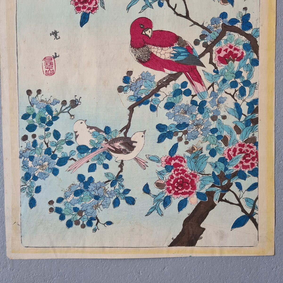 Antique Japanese Wood Engraving of Gyōsan. Late 19th Century.