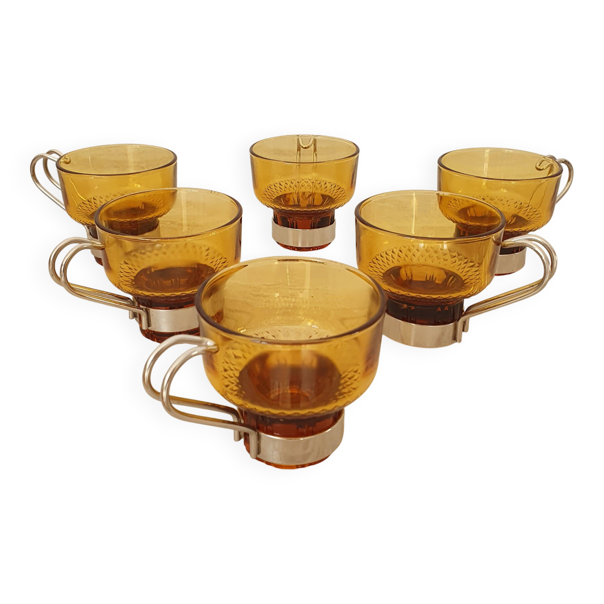 Amber glass italian coffee espresso cups