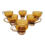 Amber glass italian coffee espresso cups
