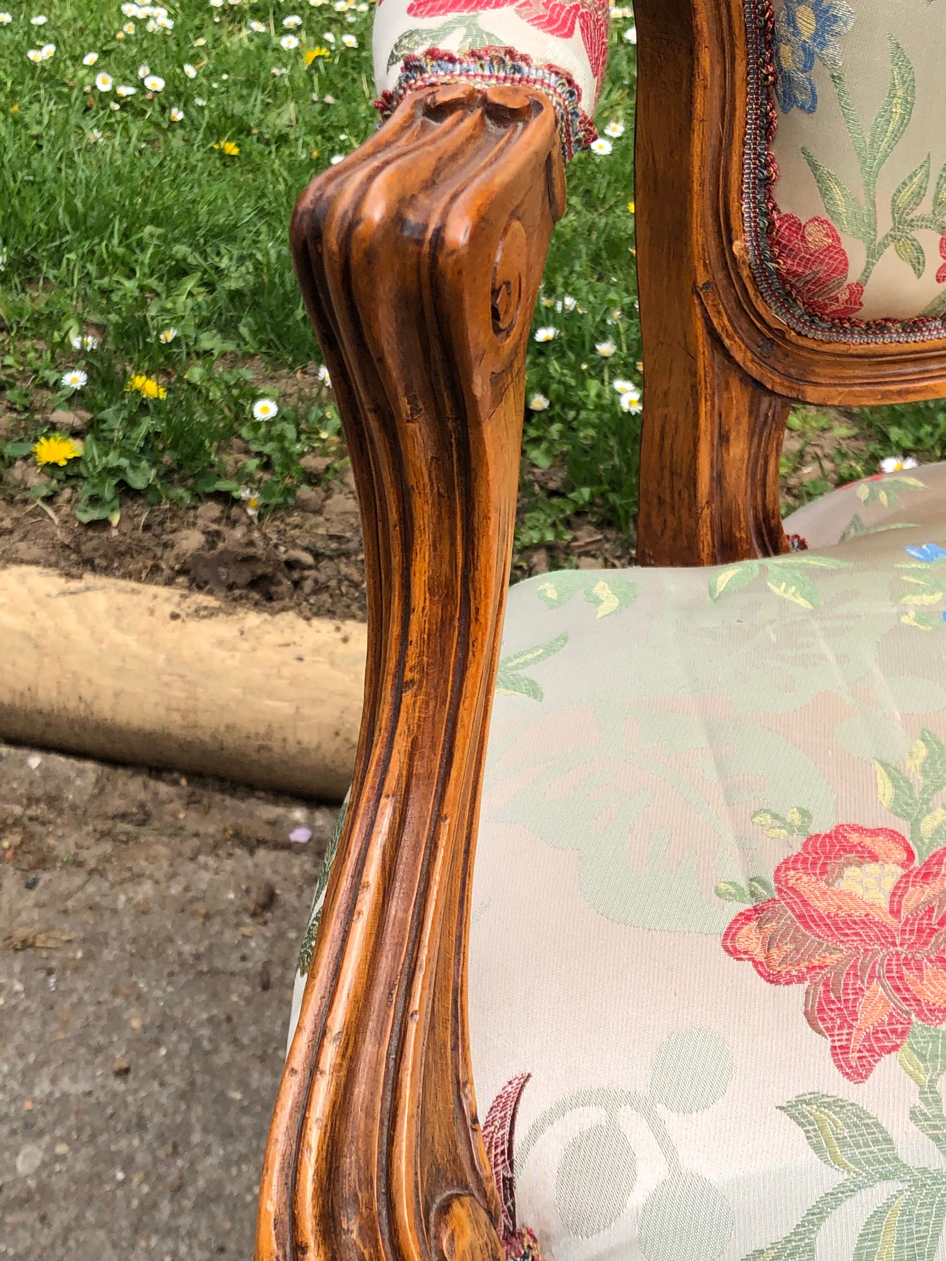 Pair of Louis XV-style armchairs