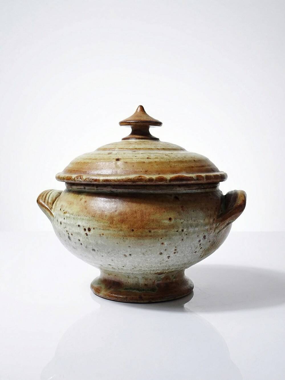 Glazed stoneware pot, Prudhomme La Borne vintage 60s-70s