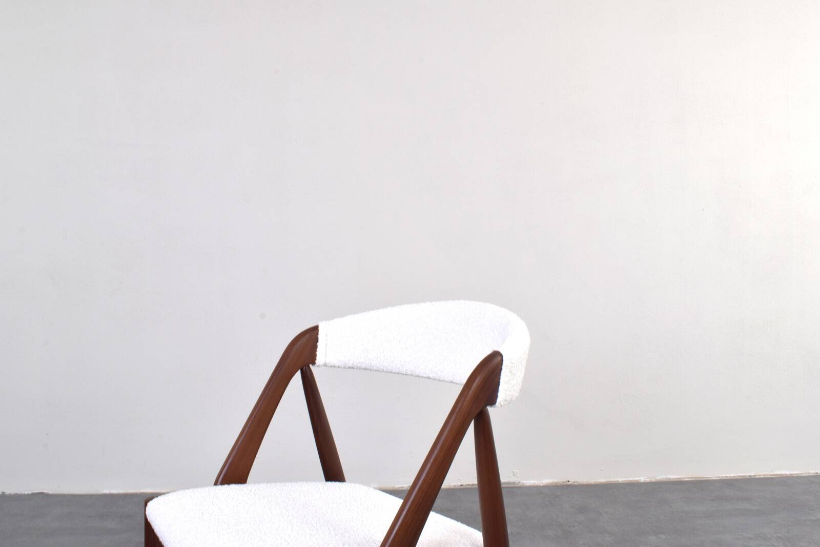 Teak & Boucle Chairs by Kai Kristiansen for Schou Andersen, 1960s, Set of 4