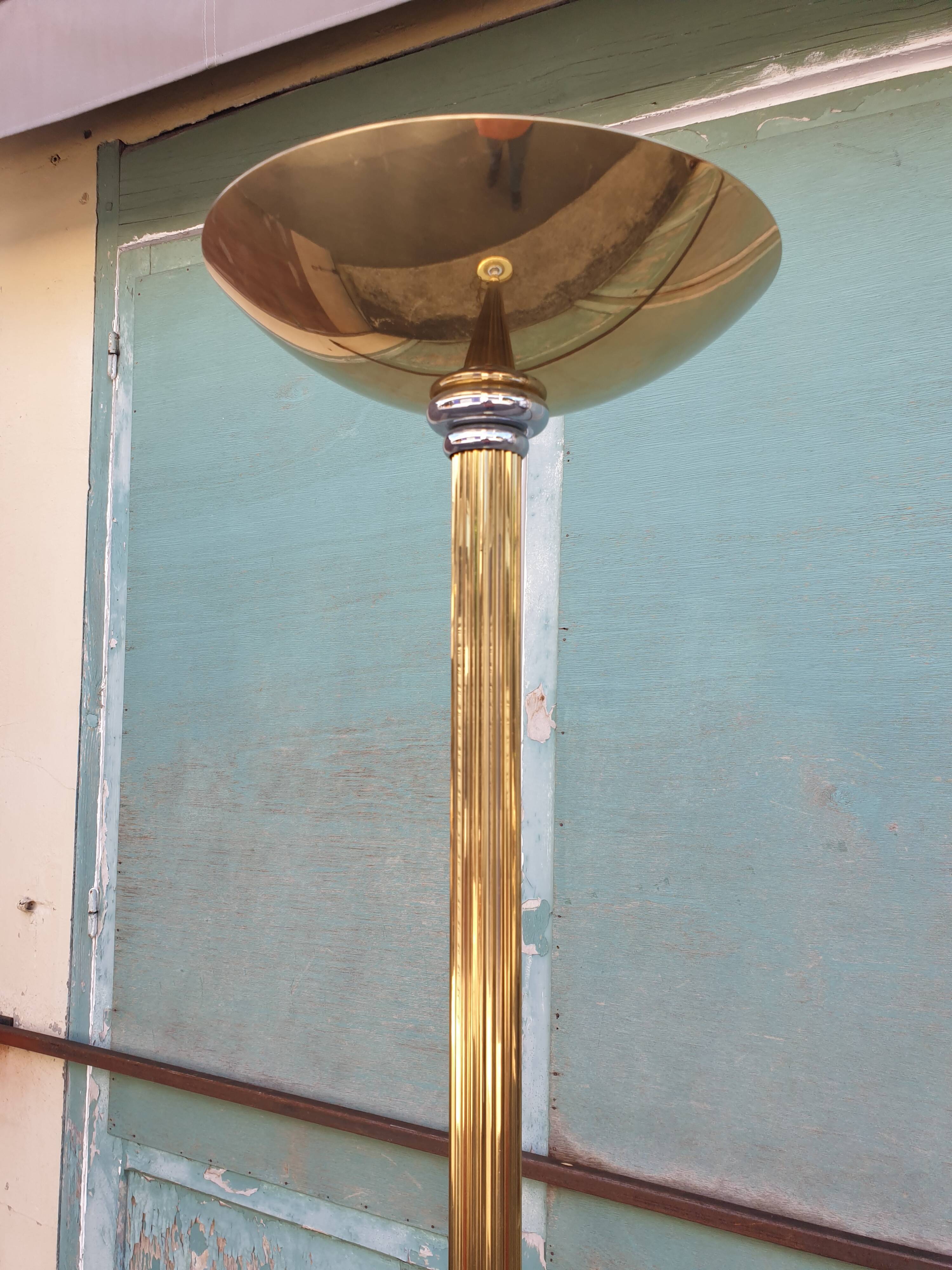 Floor lamp Relco Milano Italy 70s brass and chrome