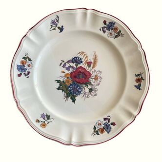 Antique serving platter in Sarreguemines earthenware.