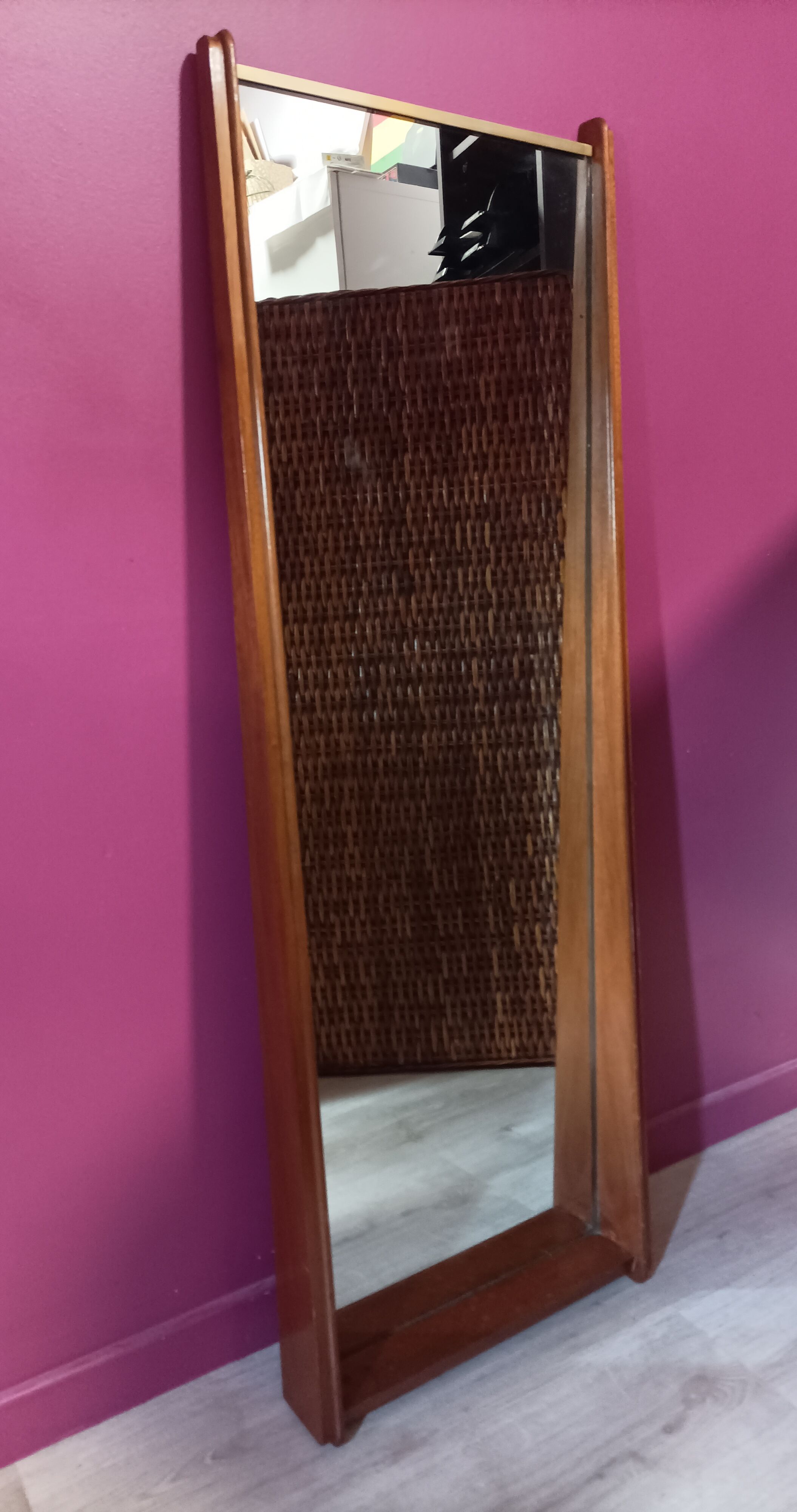 Scandinavian entrance mirror from the 60s 42x117cm