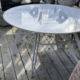 White metal table