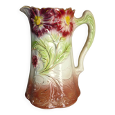 Pichet barbotine, faïencerie Onnaing, céramique art nouveau, modèle n° 790
