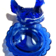 Box slurry hen on her nest, cobalt blue opaline salt shaker, vallérysthal