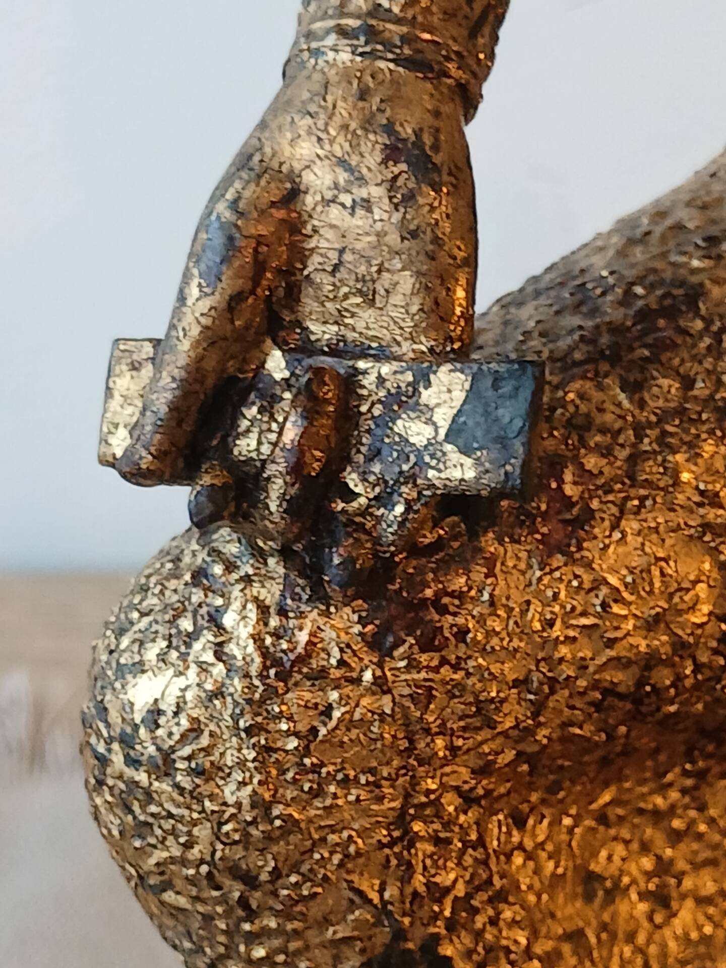 Unique and monumental Siamese bronze lamp from the 19th century, Thailand, 76 stamped.