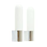 Pair of Mid-Century Opaline Glass & Chrome Wall Lights from Limburg, 1970s