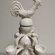 Vase gargoulette candle holder Emile Tessier Malicorne rooster