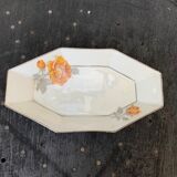 Art deco service dish in porcelain signed Lourioux foecy old