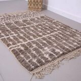 Taupe Beni Ourain rug, Moroccan rug 150/250cm