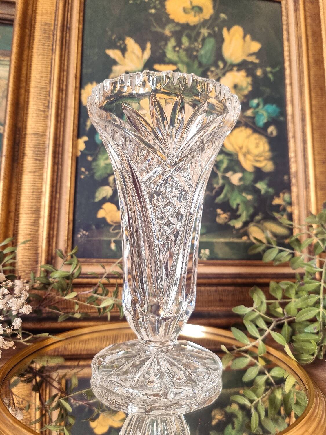 Cut crystal vase