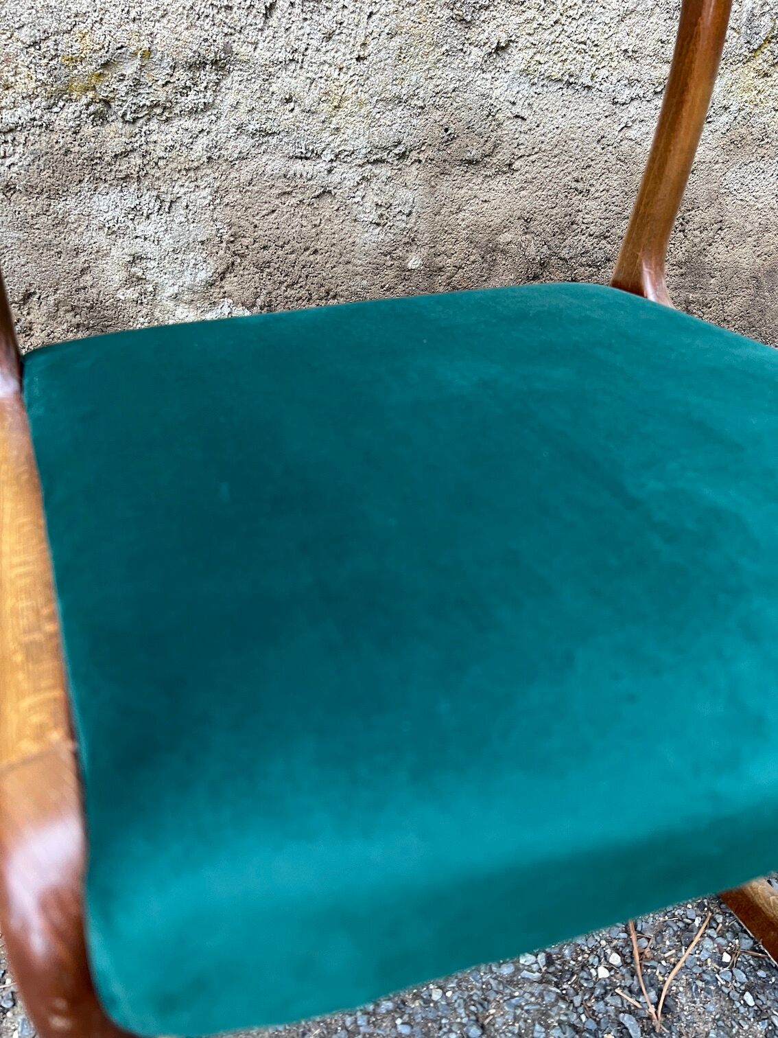 Emile and Walter Baumann walnut sleigh chair 60s