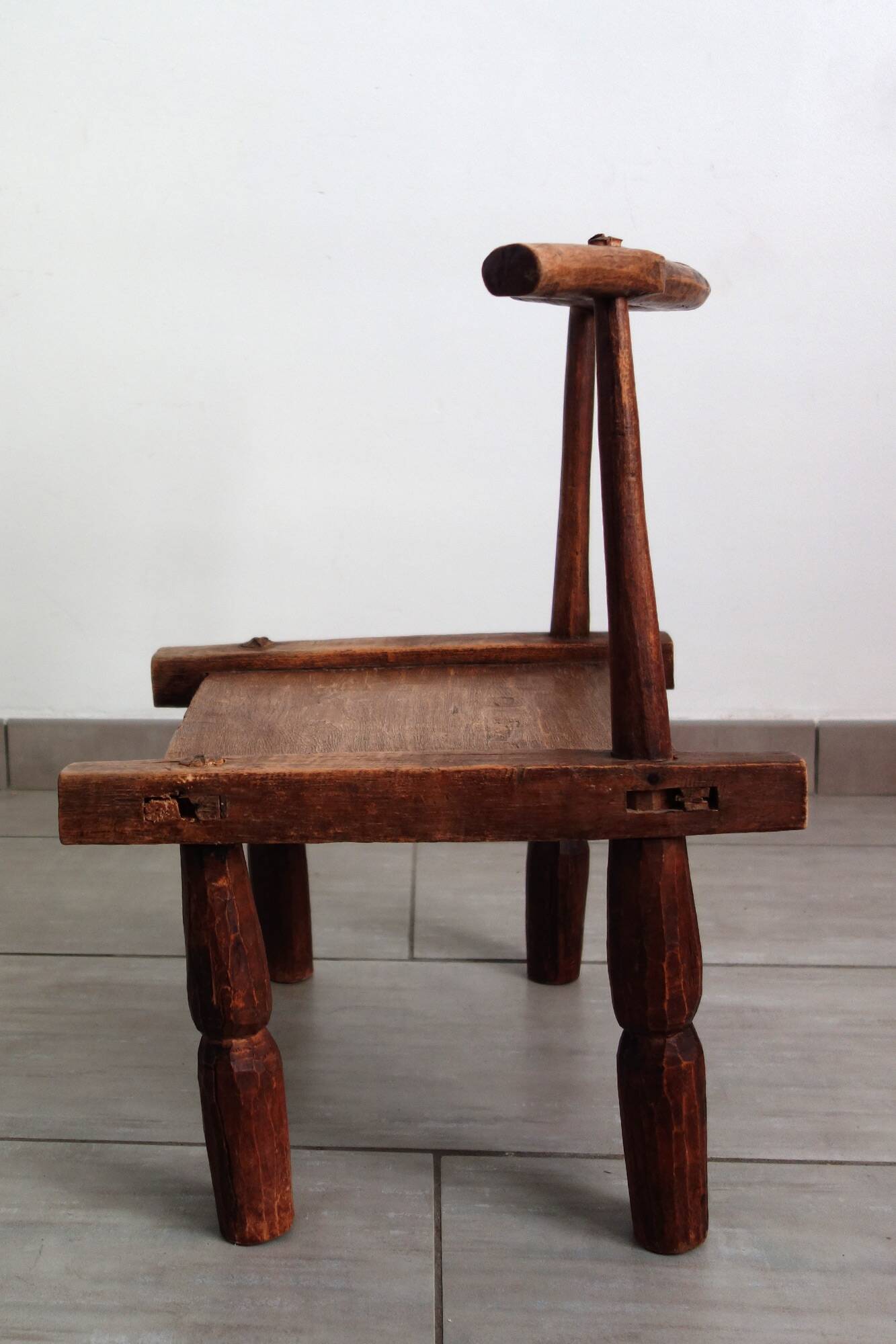 Antique brutalist Baoulé African chair
