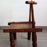 Antique brutalist Baoulé African chair