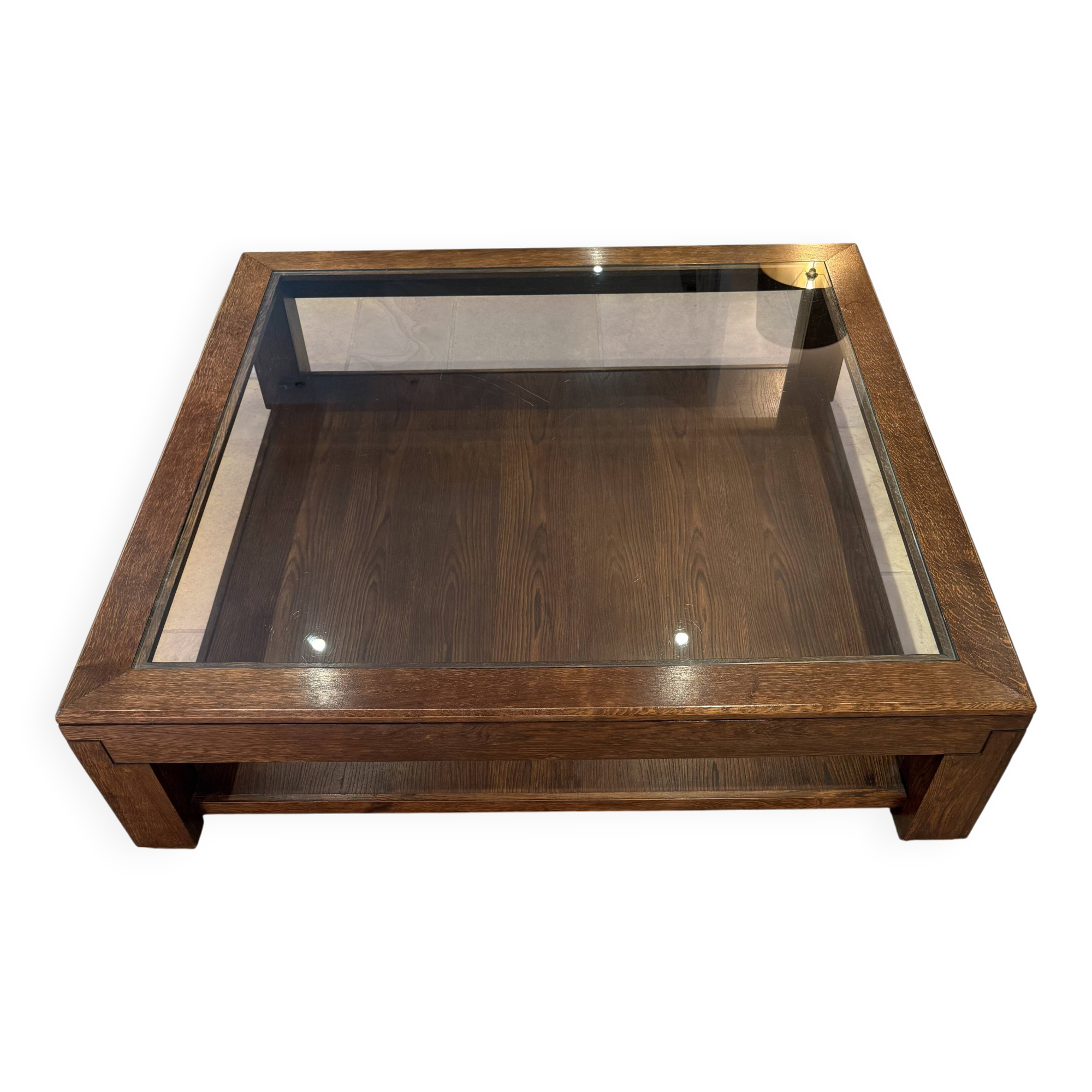 Wood and glass coffee table
