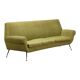 Canapé 3 places vintage en tissu et laiton, design italien, années 1950-60, d'origine
