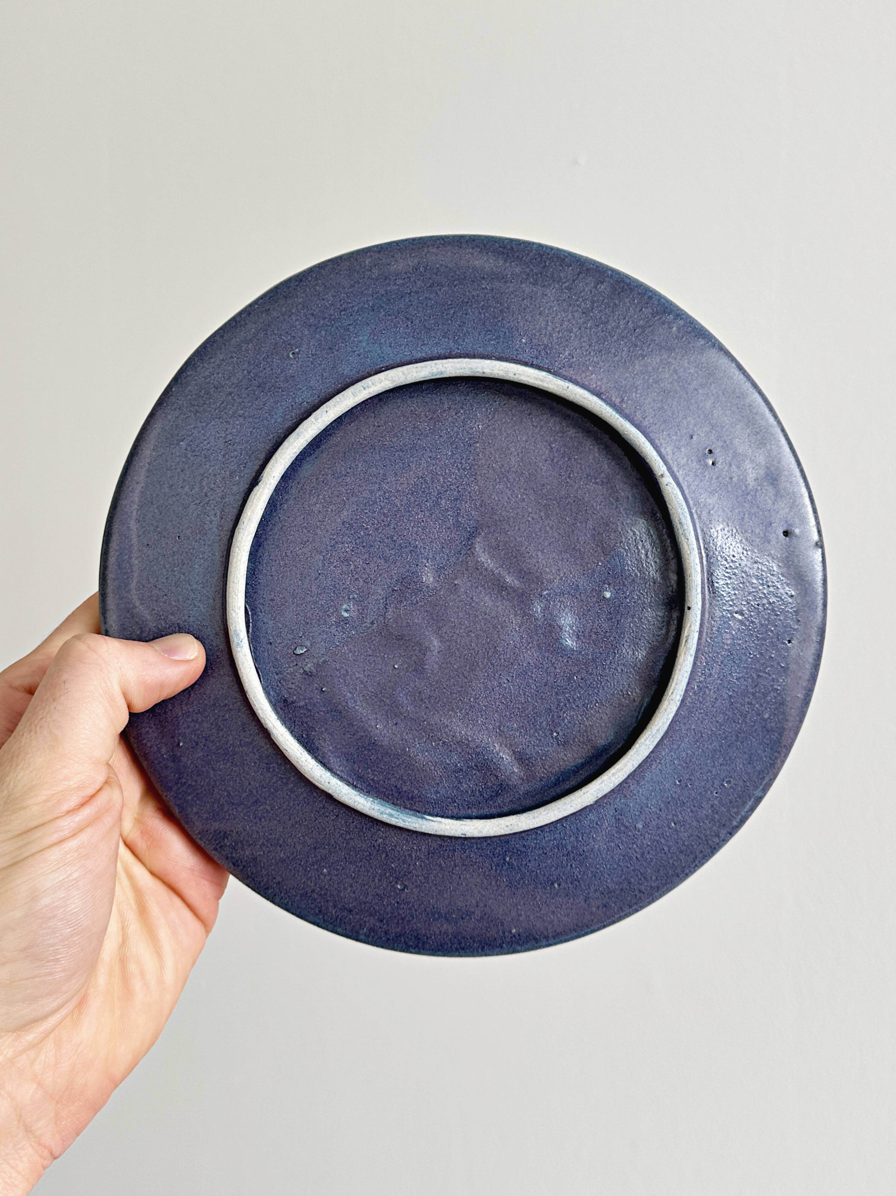 Purple ceramic plates set of 6