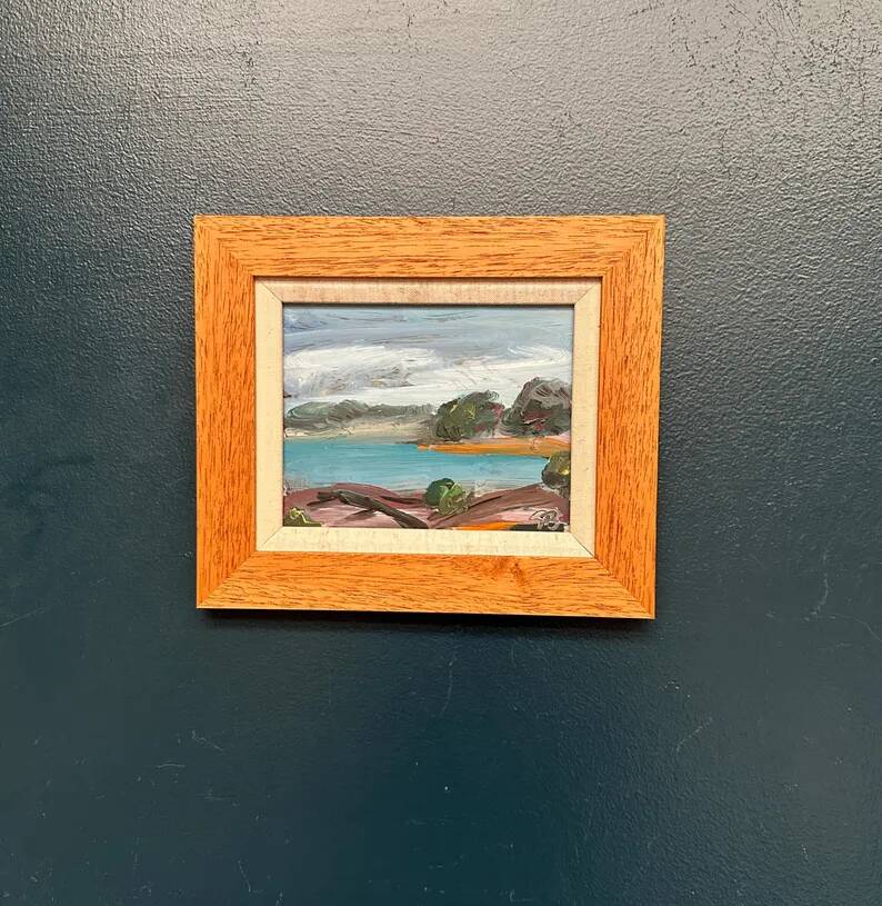 Original Swedish Oil on Panel “Coastal Landscape” by Göran Brunius – Signed